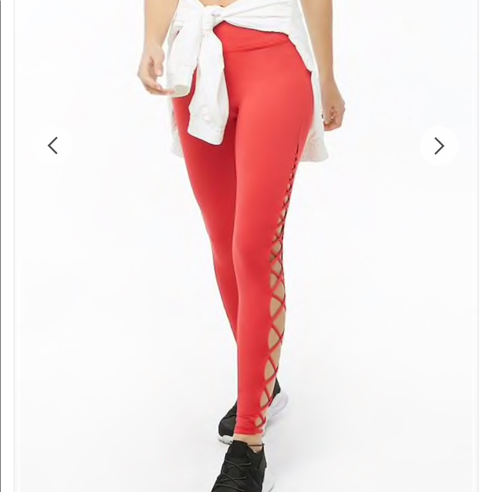 Red Active Crisscross Leggings
